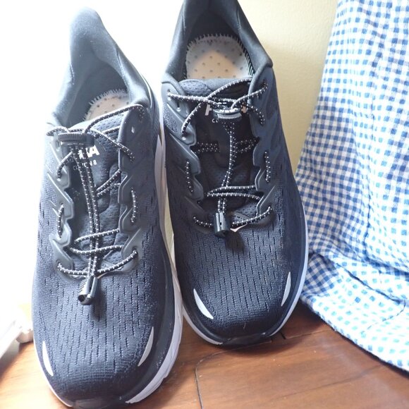 Hoka Clifton 8 Black White Shoes Women's Size 10 D Wide - Picture 15 of 15